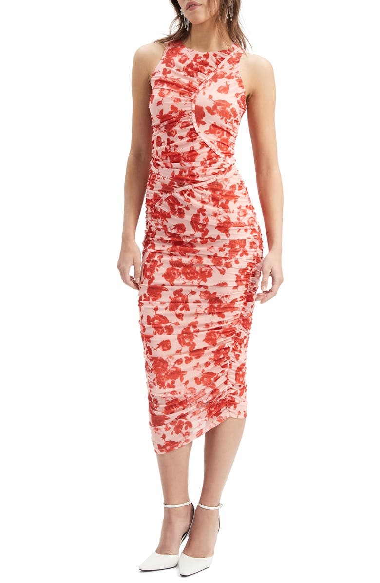 with floral print dress