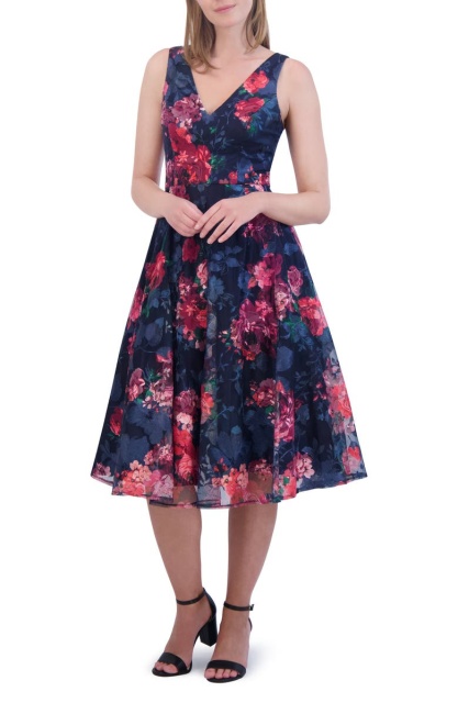 with floral print dress