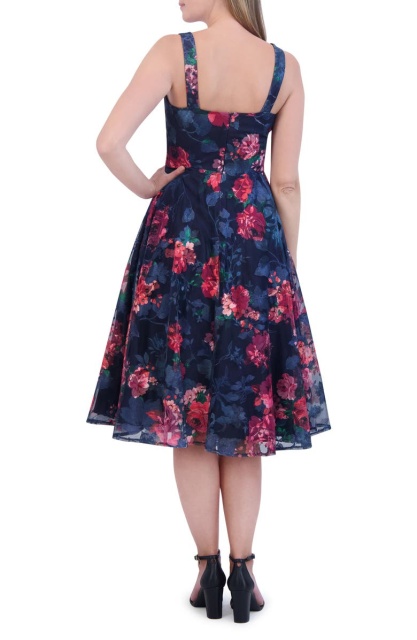 with floral print dress