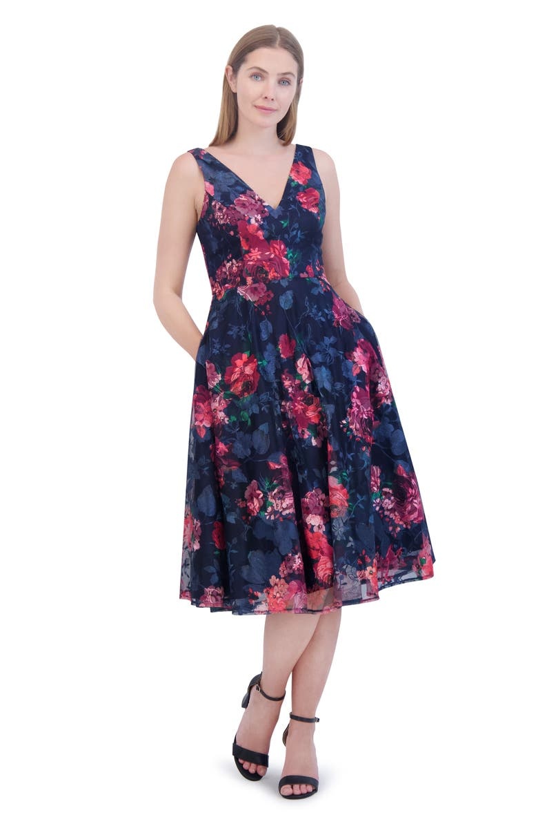 with floral print dress