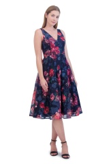 with floral print dress