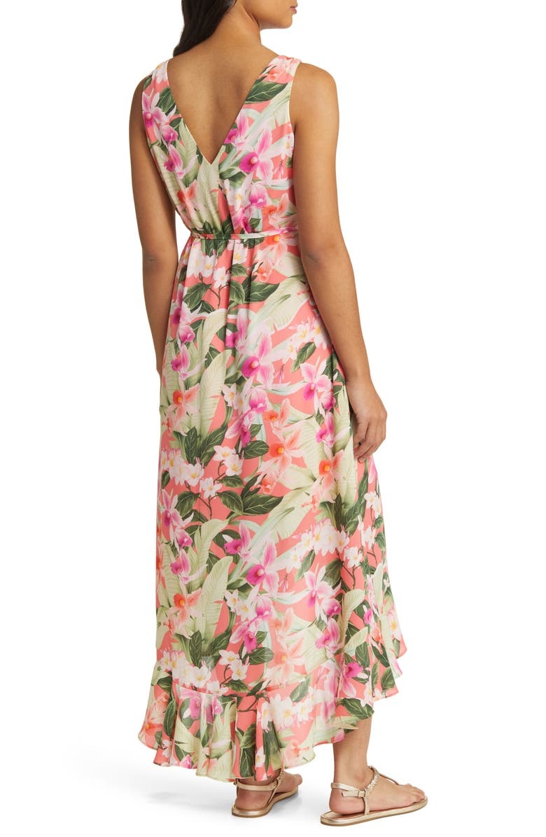 with floral print dress