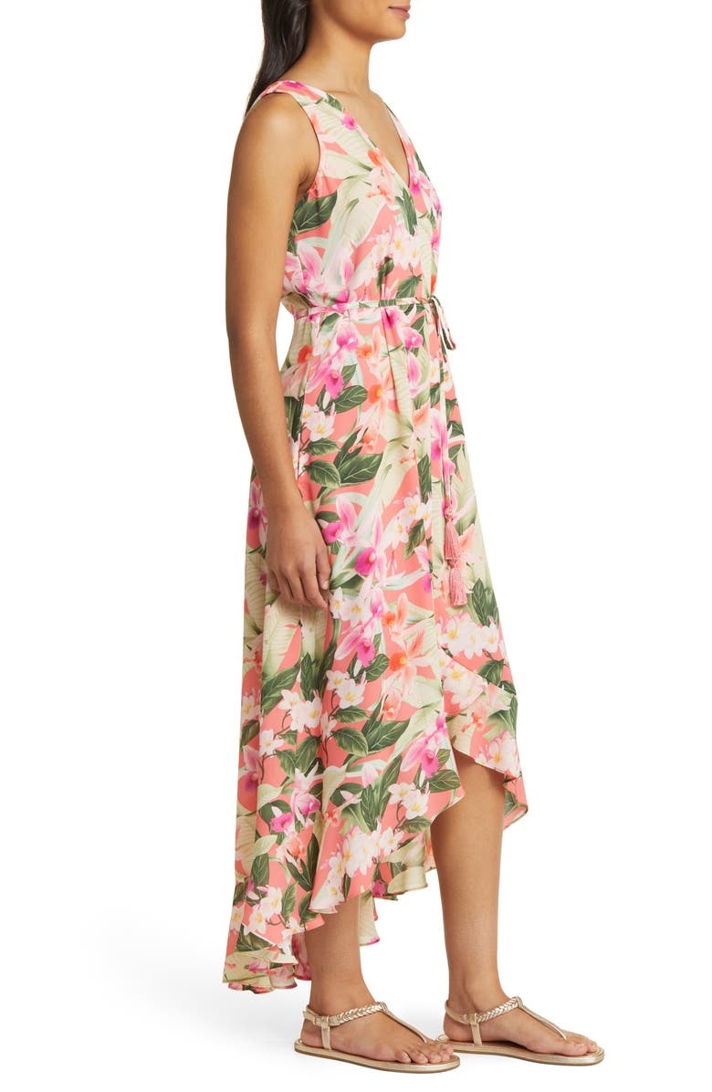with floral print dress