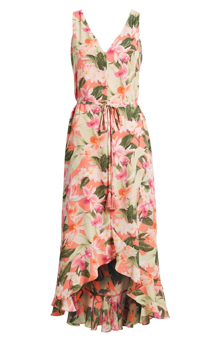 with floral print dress