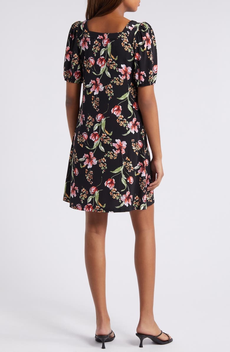 with floral print dress