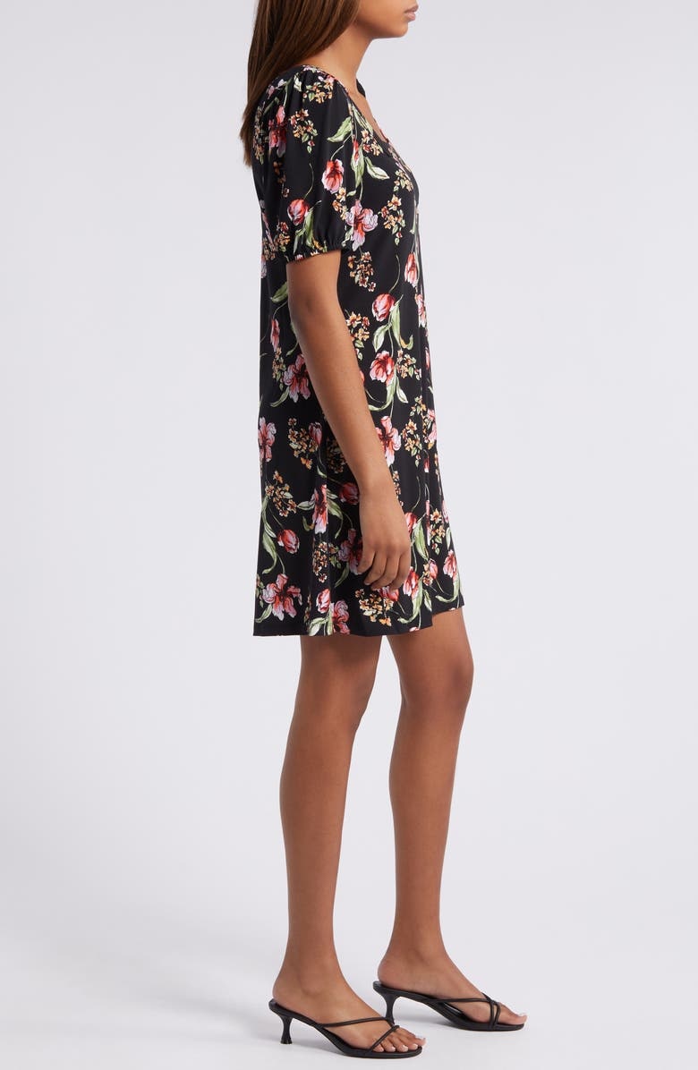 with floral print dress