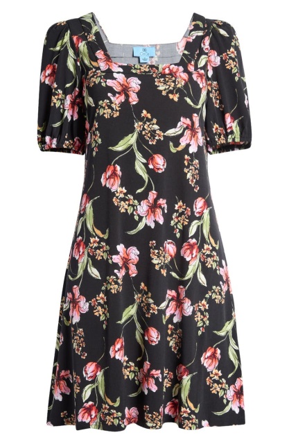 with floral print dress