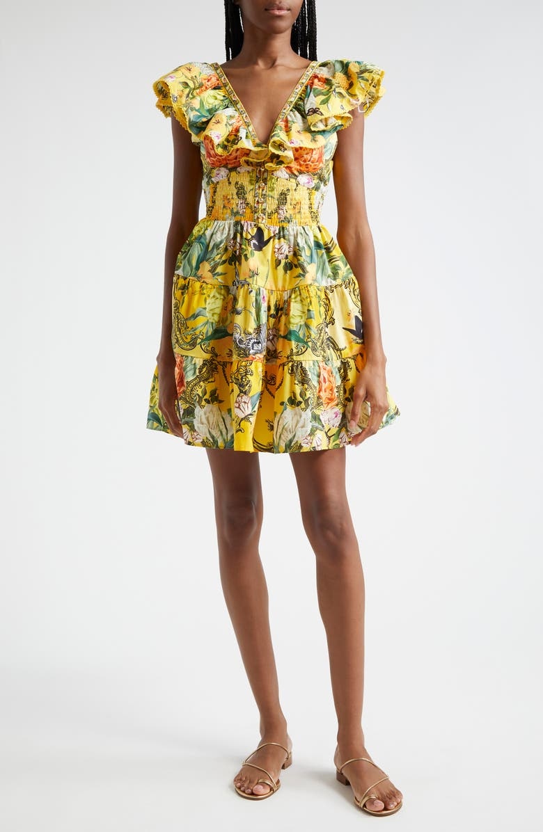 with floral print dress