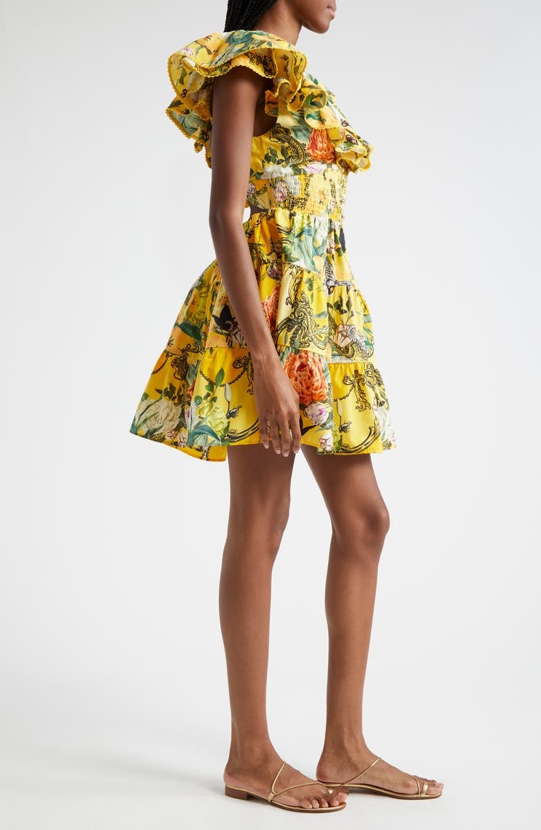 with floral print dress