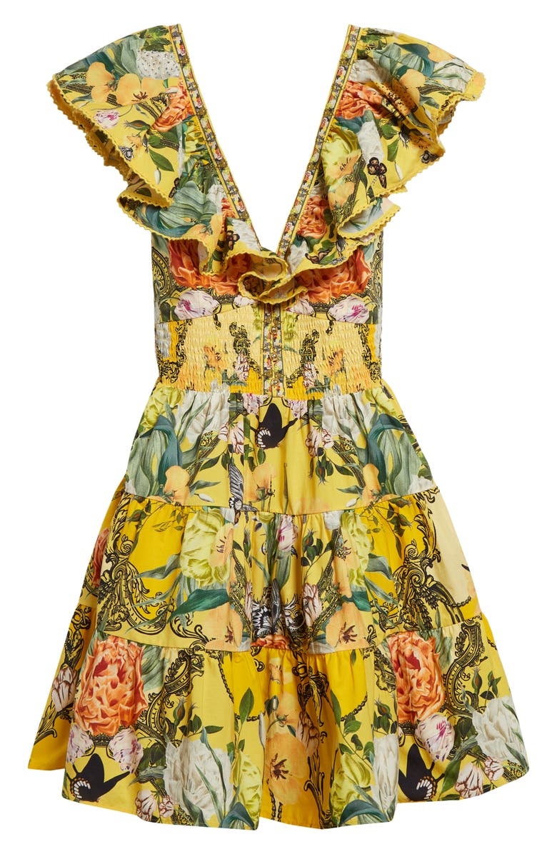 with floral print dress