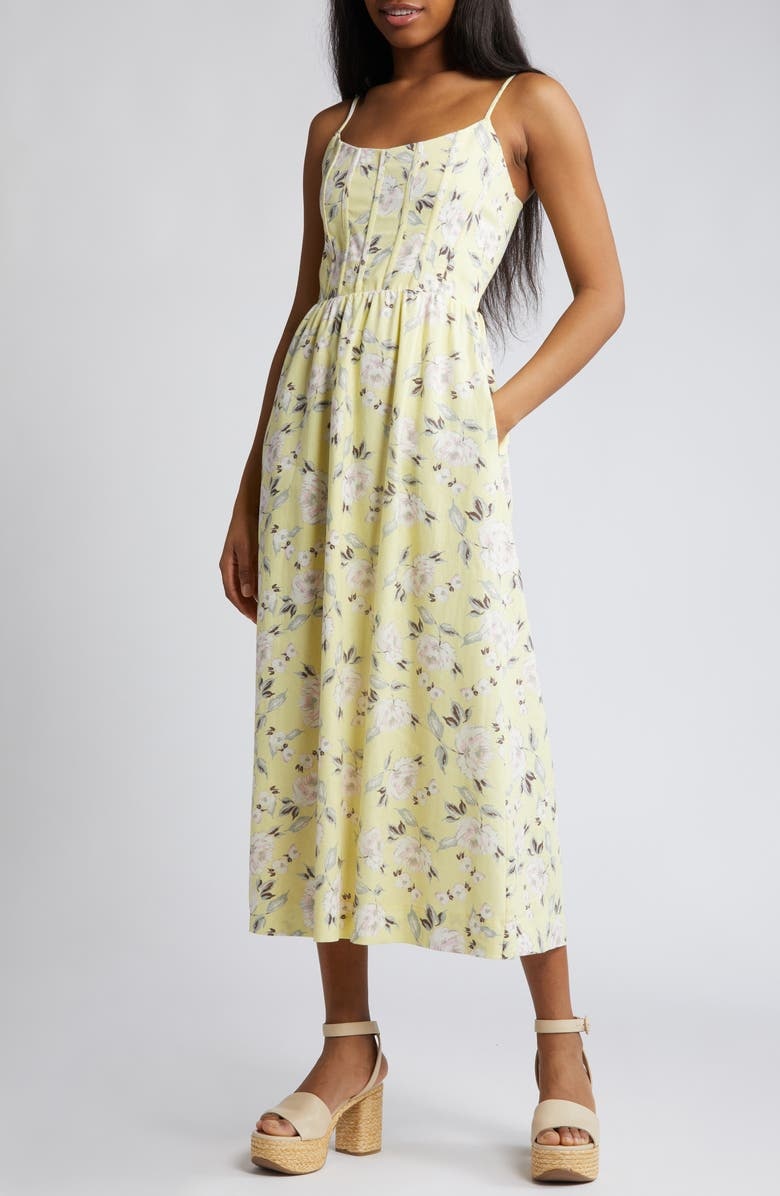 with floral print dress