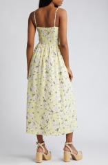 with floral print dress
