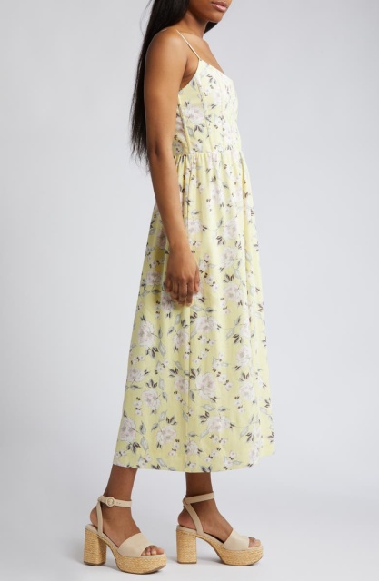 with floral print dress