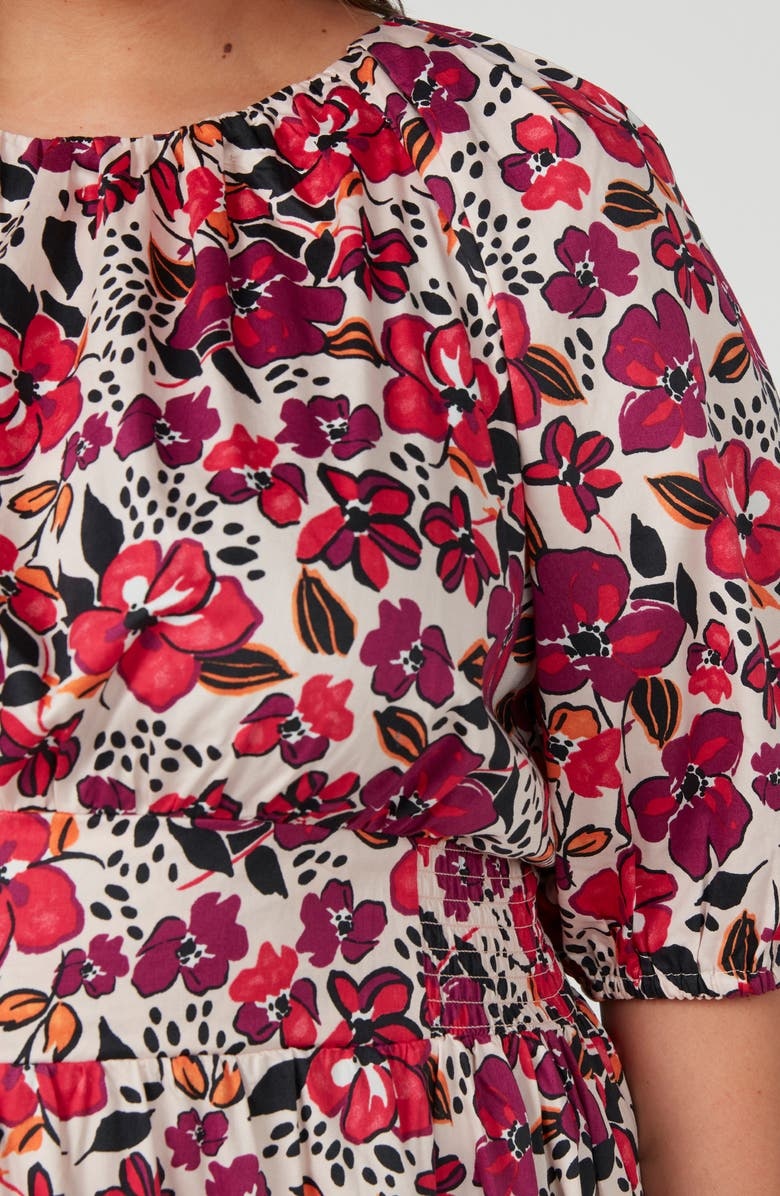 with floral print dress