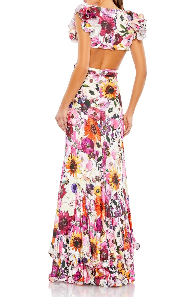 with floral print dress