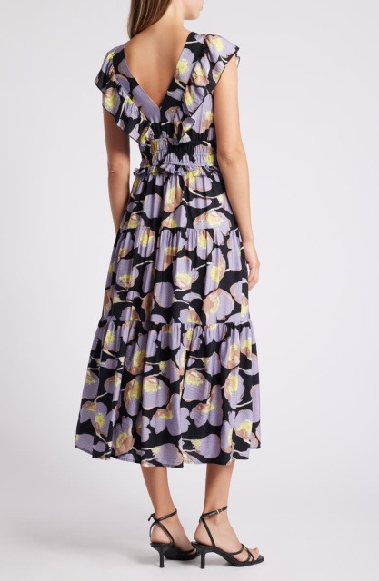 with floral print dress