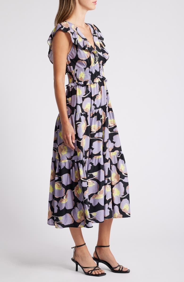 with floral print dress