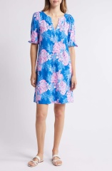 with floral print dress