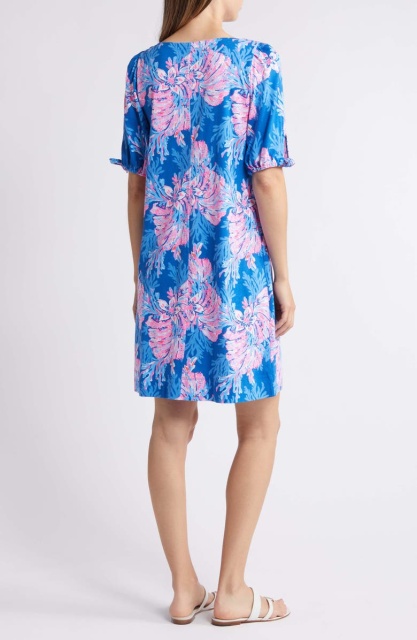 with floral print dress