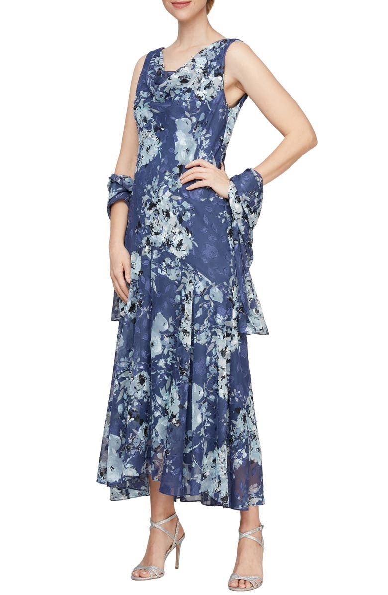 with floral print dress