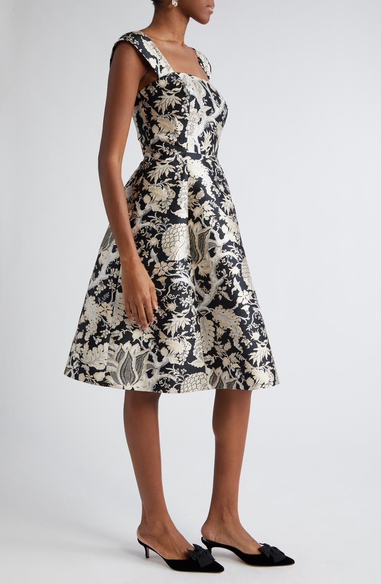 with floral print dress