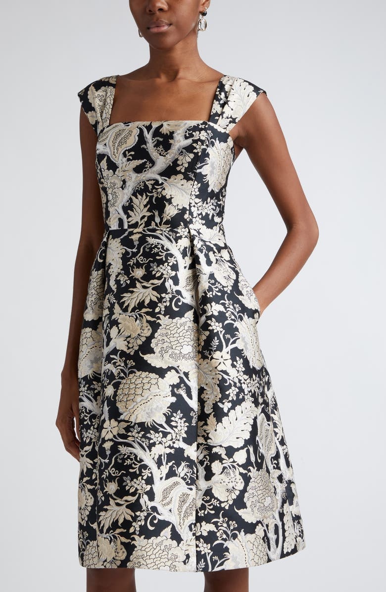 with floral print dress