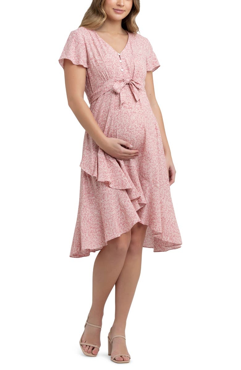 with floral print dress