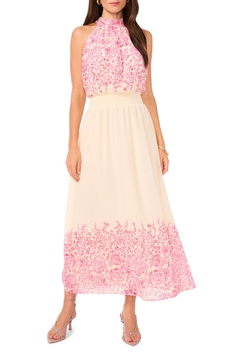 with floral print dress
