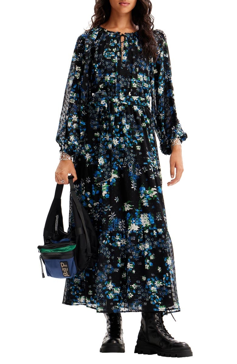 with floral print dress