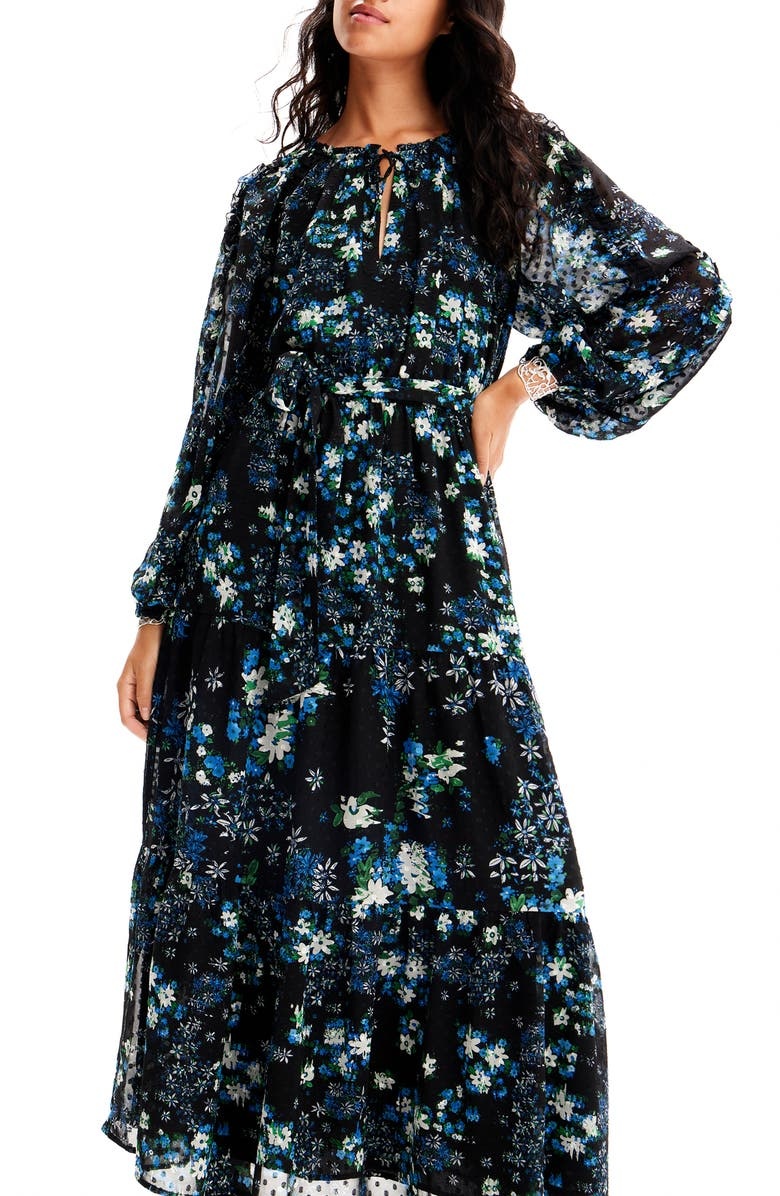with floral print dress