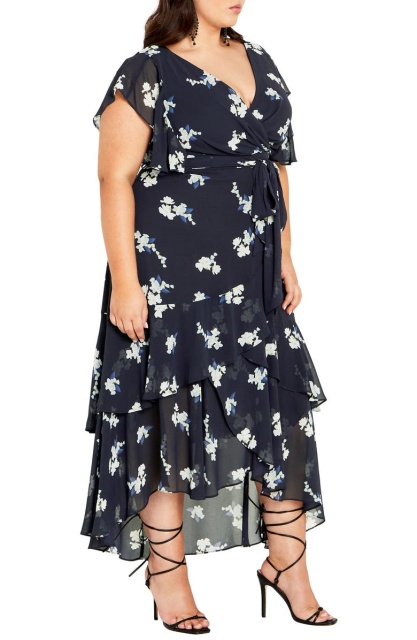 with floral print dress