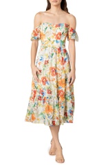 with floral print dress