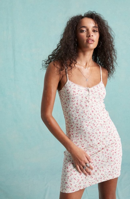 with floral print dress