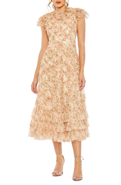 with floral print dress