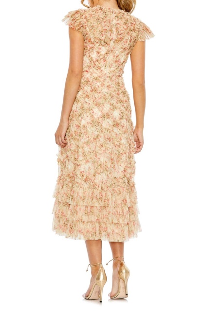 with floral print dress