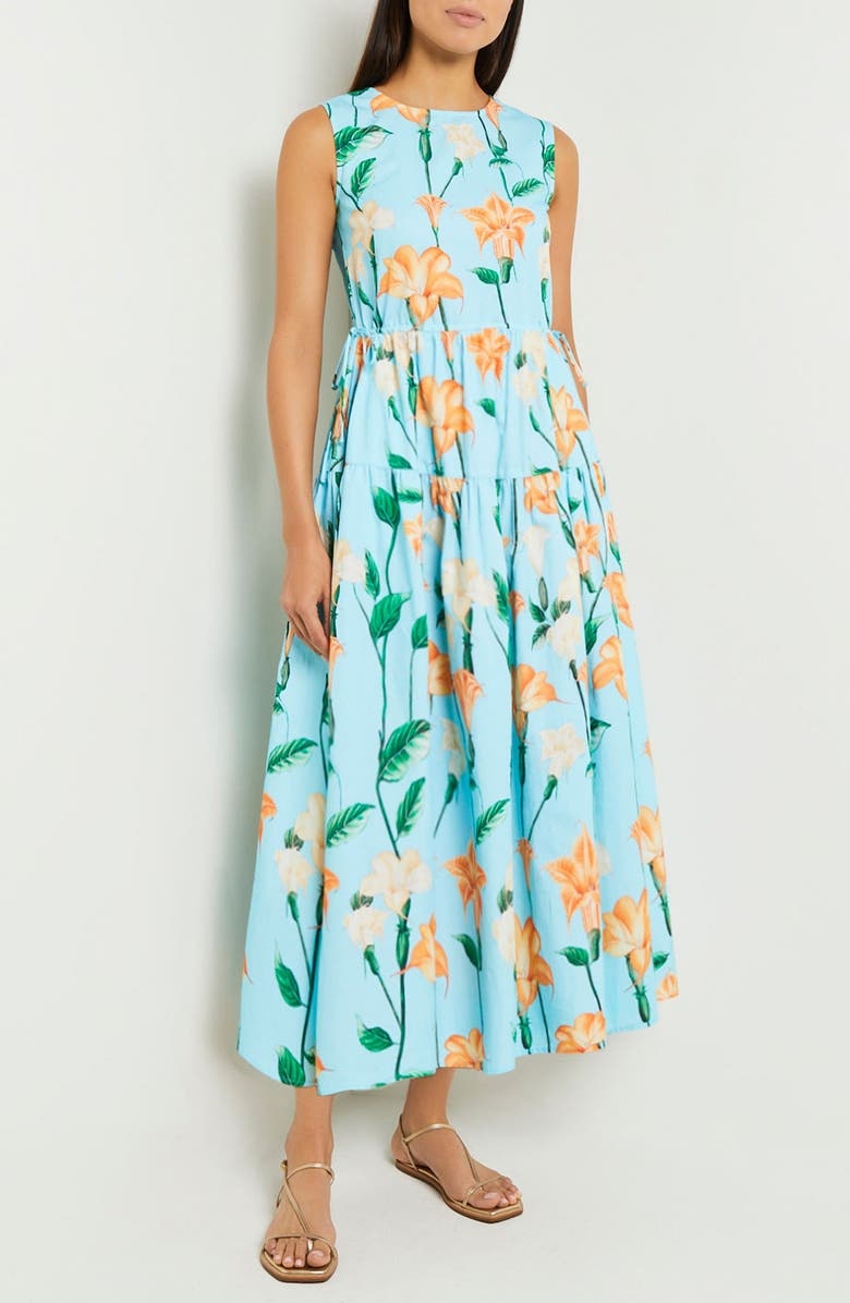 with floral print dress