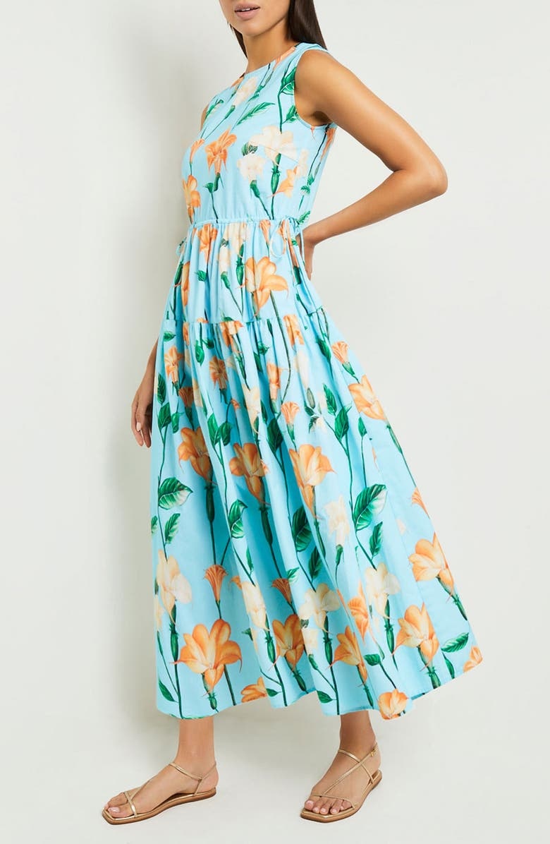 with floral print dress