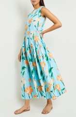 with floral print dress