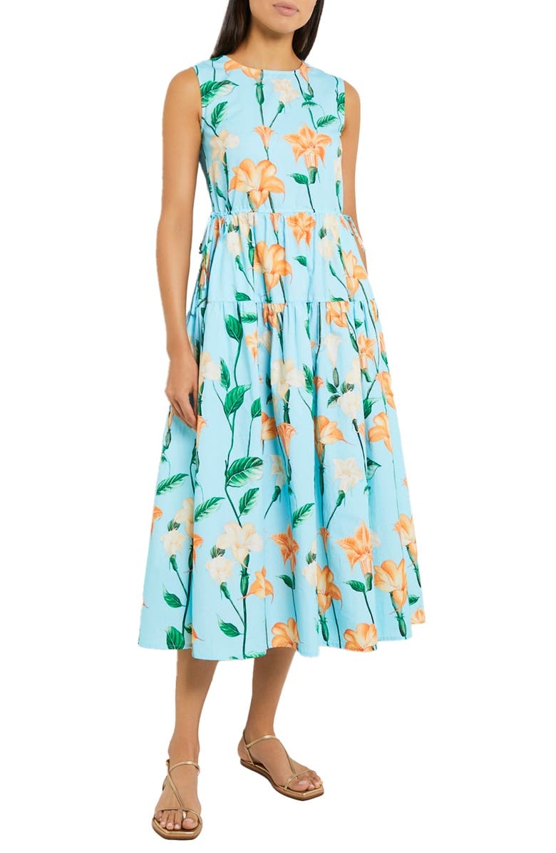 with floral print dress