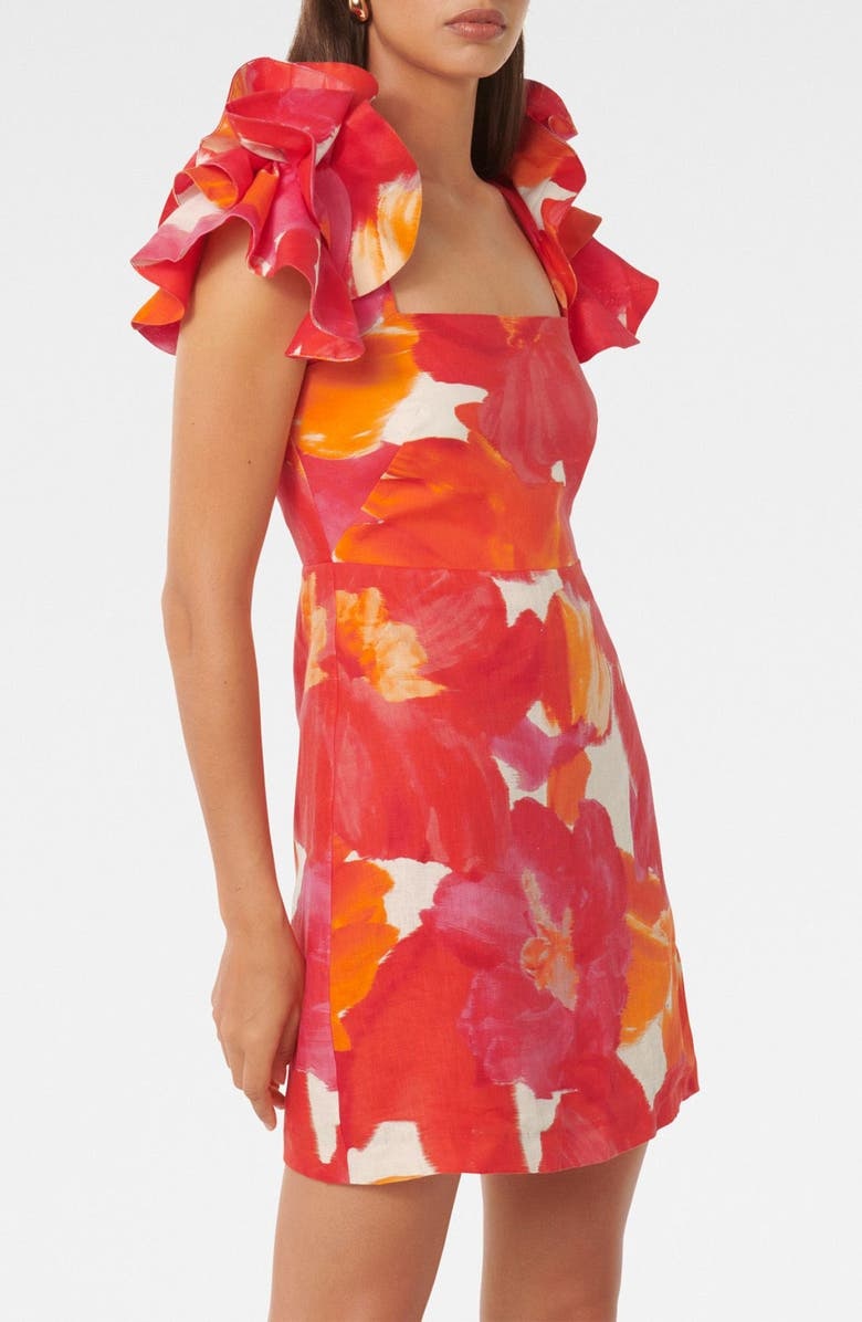with floral print dress