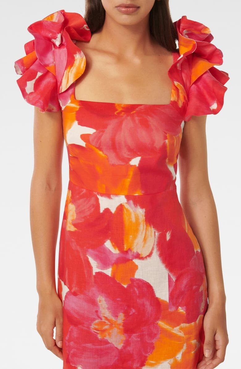 with floral print dress