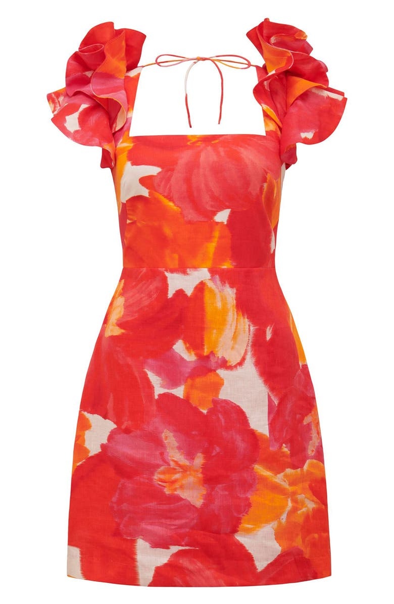with floral print dress