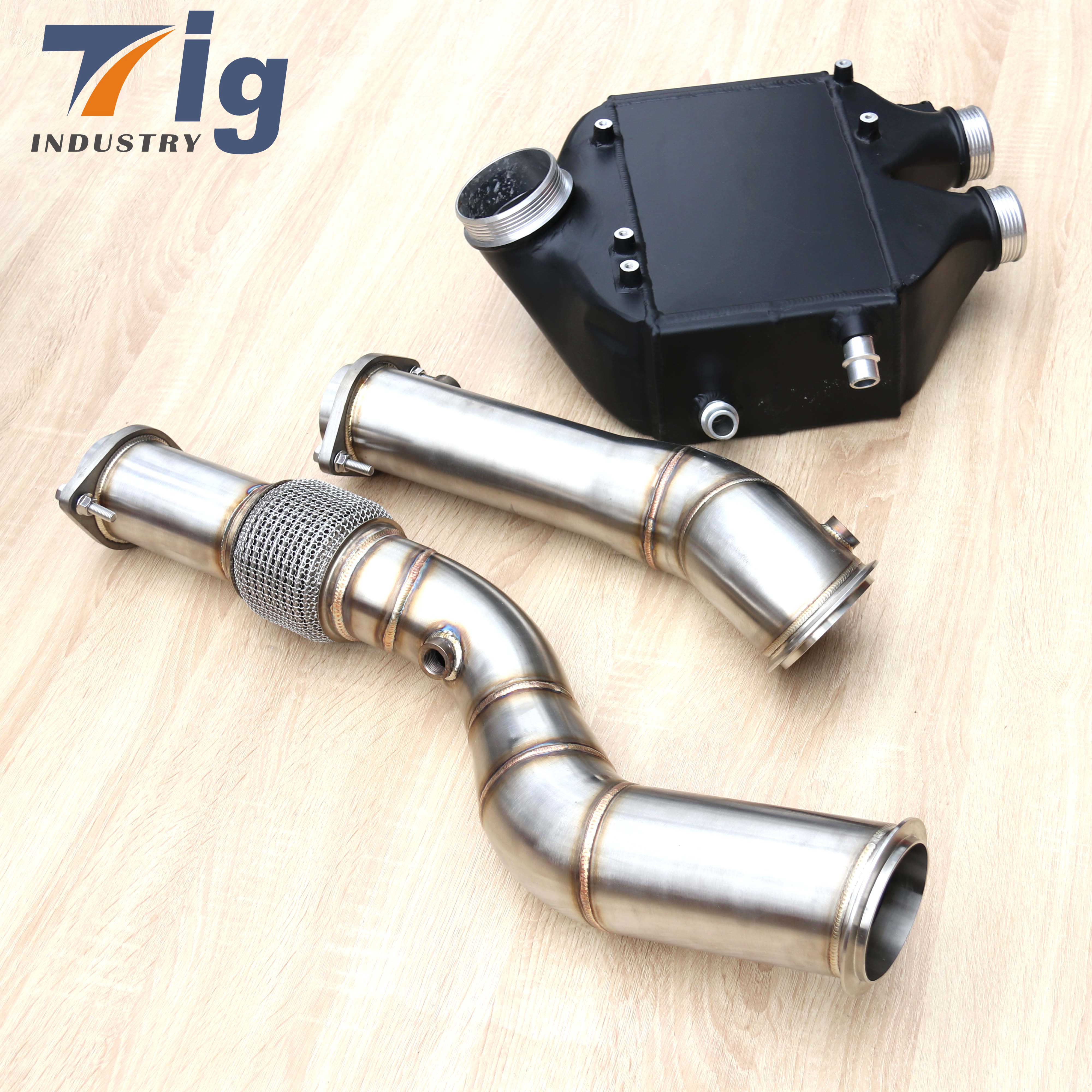 Stainless Steel Turbos Exhaust Downpipe + Intercooler F80 F82 M3 M4 S55