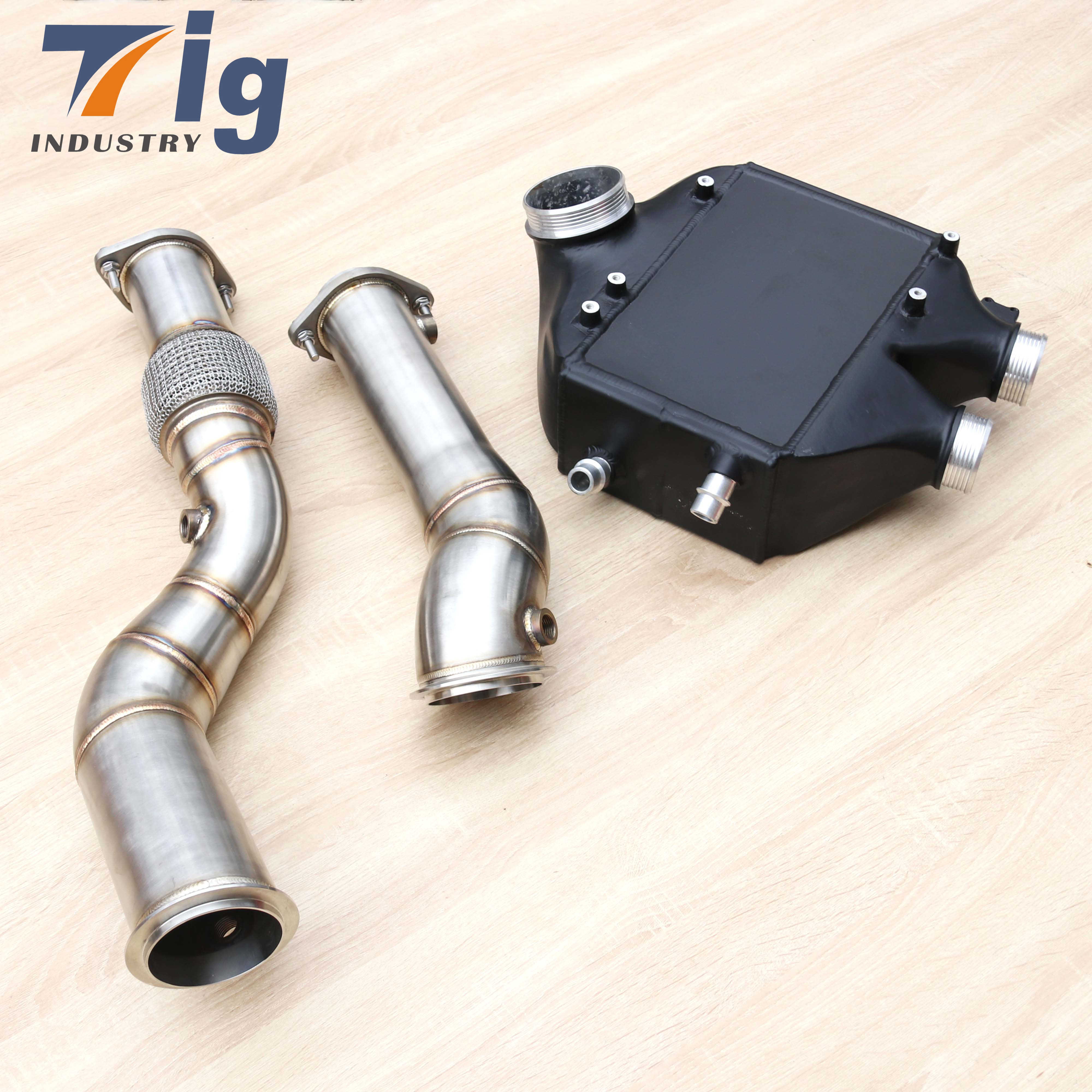 Stainless Steel Turbos Exhaust Downpipe + Intercooler F80 F82 M3 M4 S55