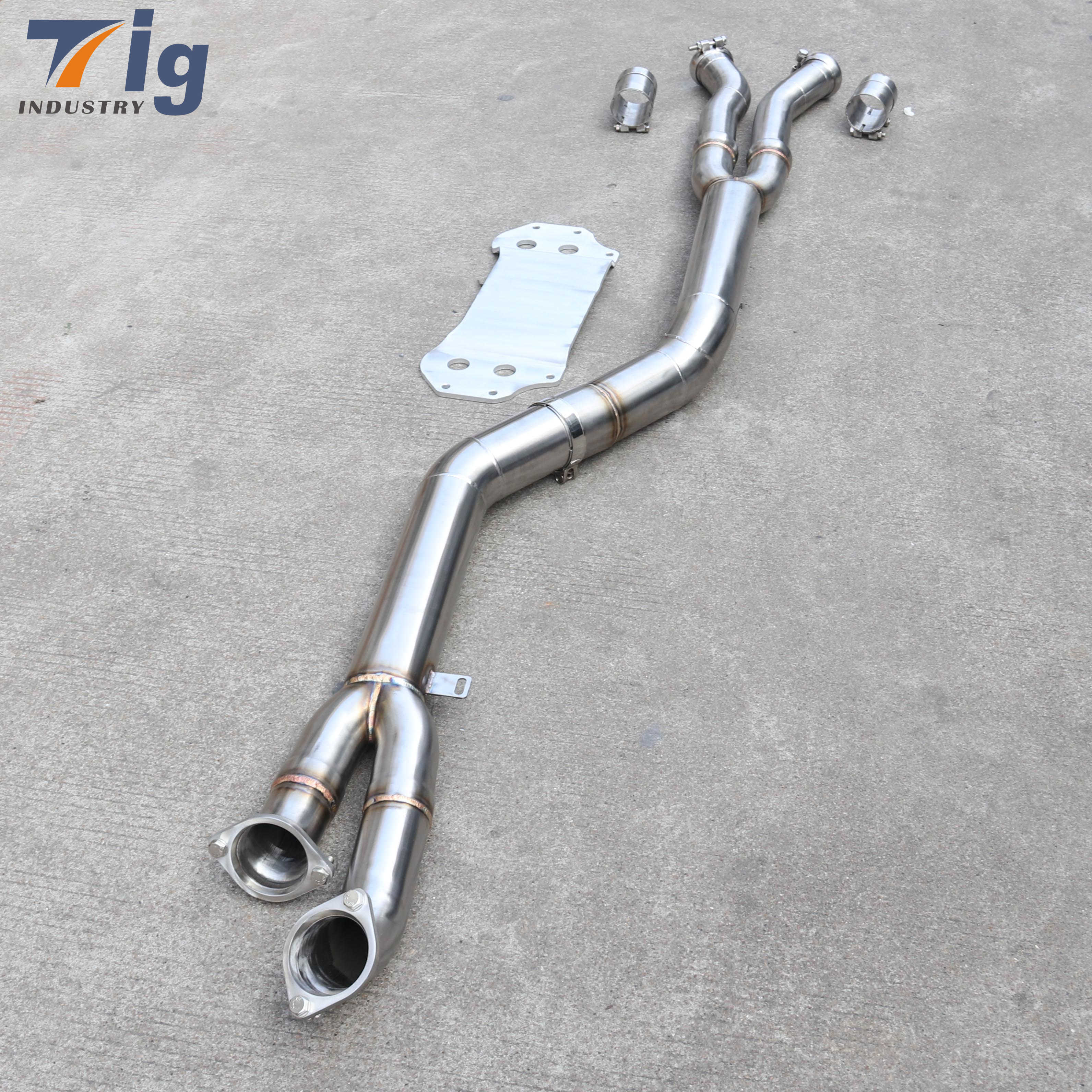 Exhaust single midpipe with backplate for BMW M3 M4 G80 G82 G8X muffler