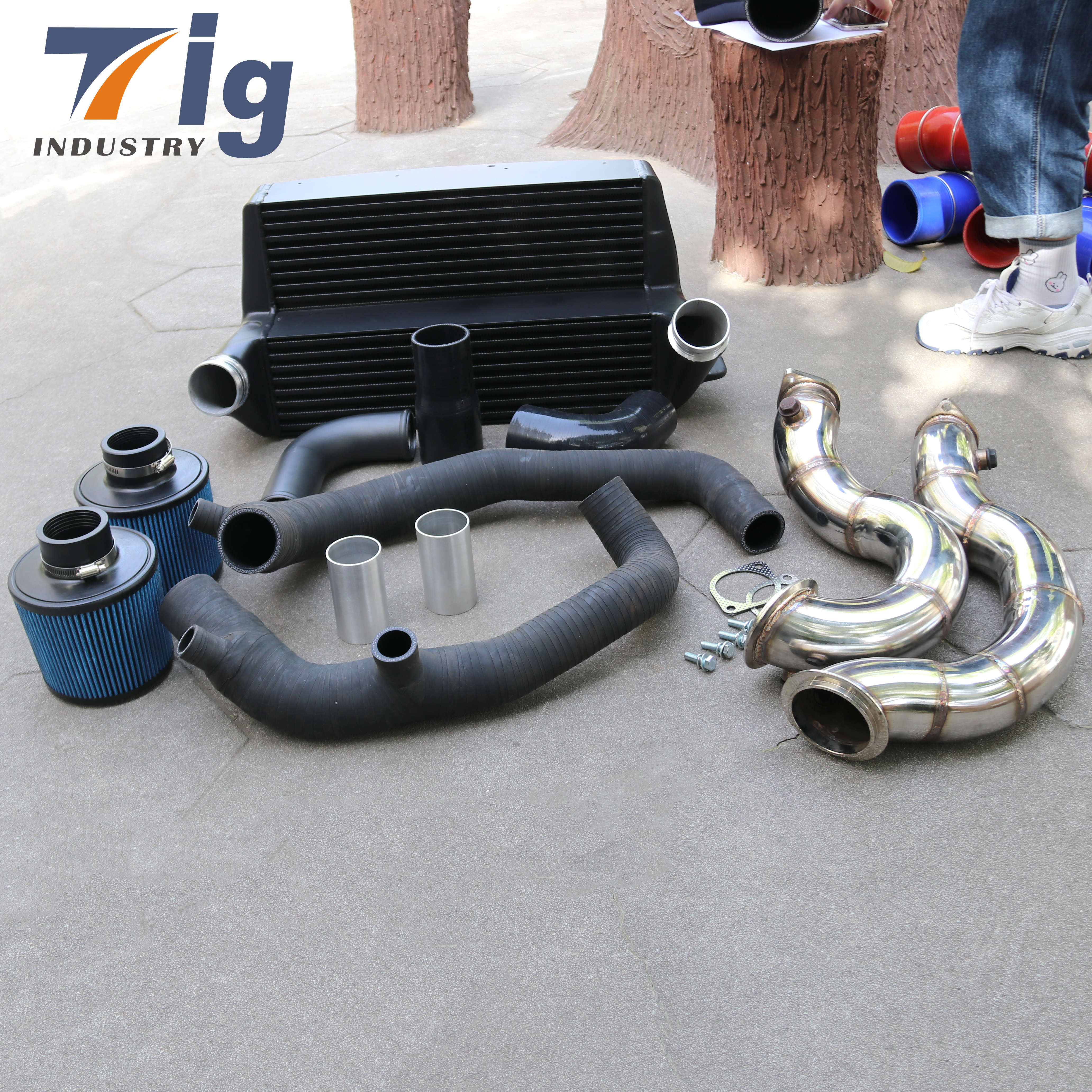 For BMW E82 E90 E92 E93 135i 335i N54 N55 Exhaust Downpipe+intercooler+air intake kit