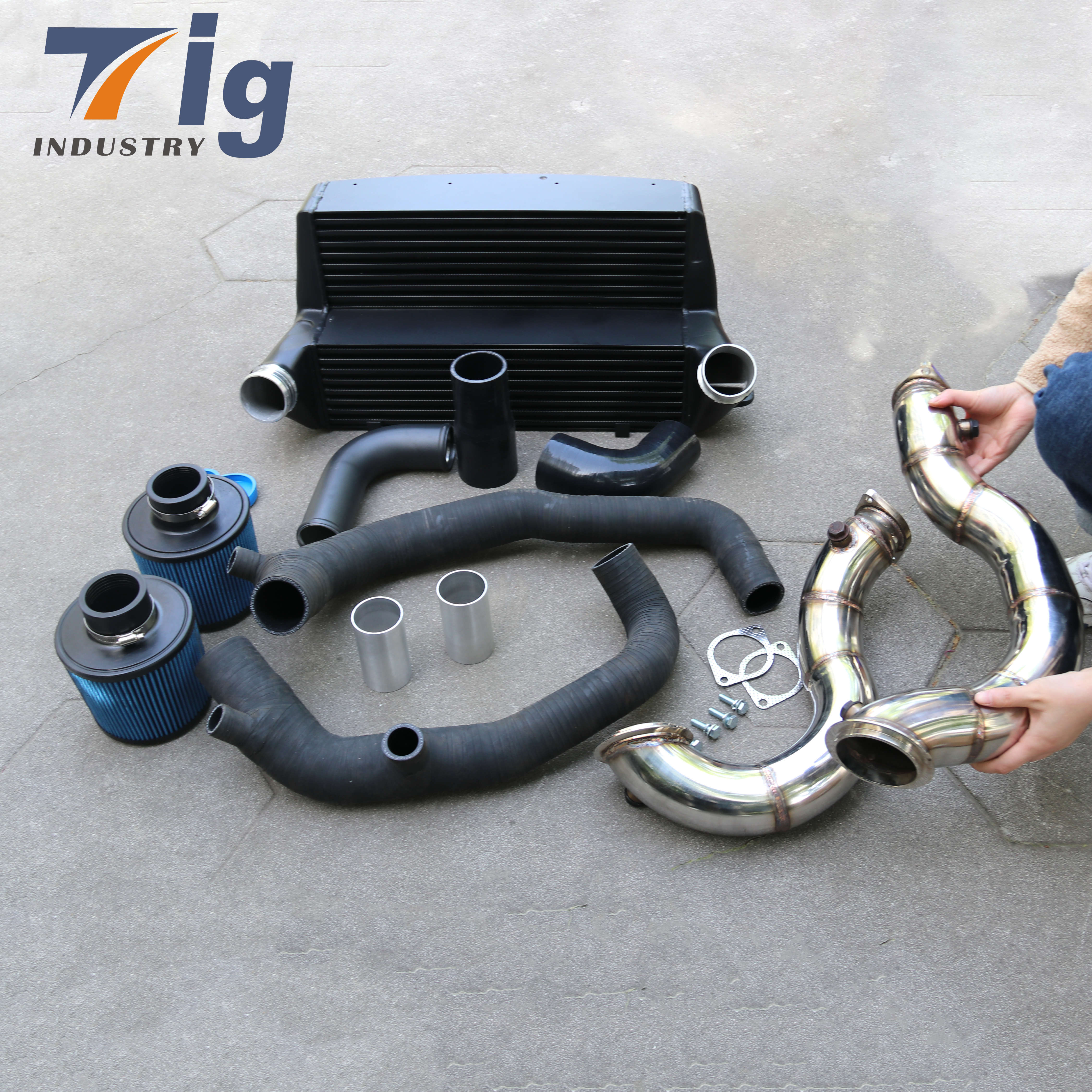 For BMW E82 E90 E92 E93 135i 335i N54 N55 Exhaust Downpipe+intercooler+air intake kit