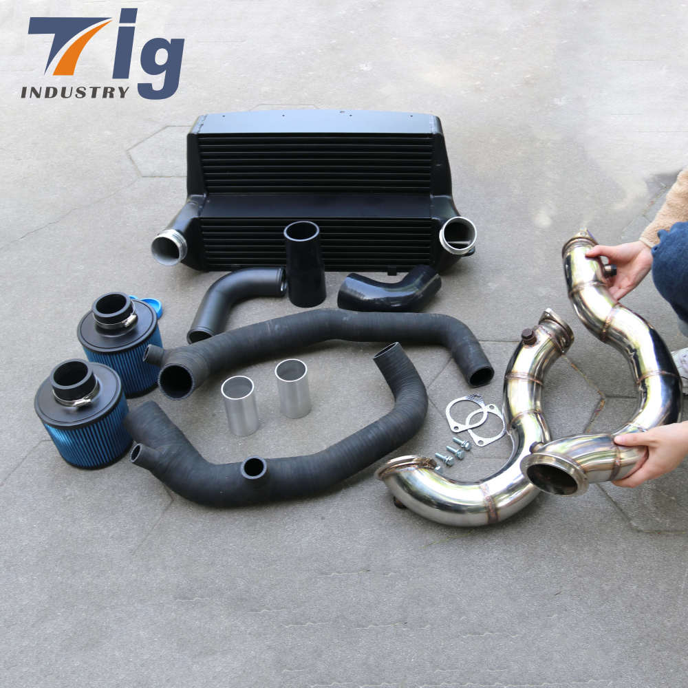 For BMW E82 E90 E92 E93 135i 335i N54 N55 Exhaust Downpipe+intercooler+air intake kit