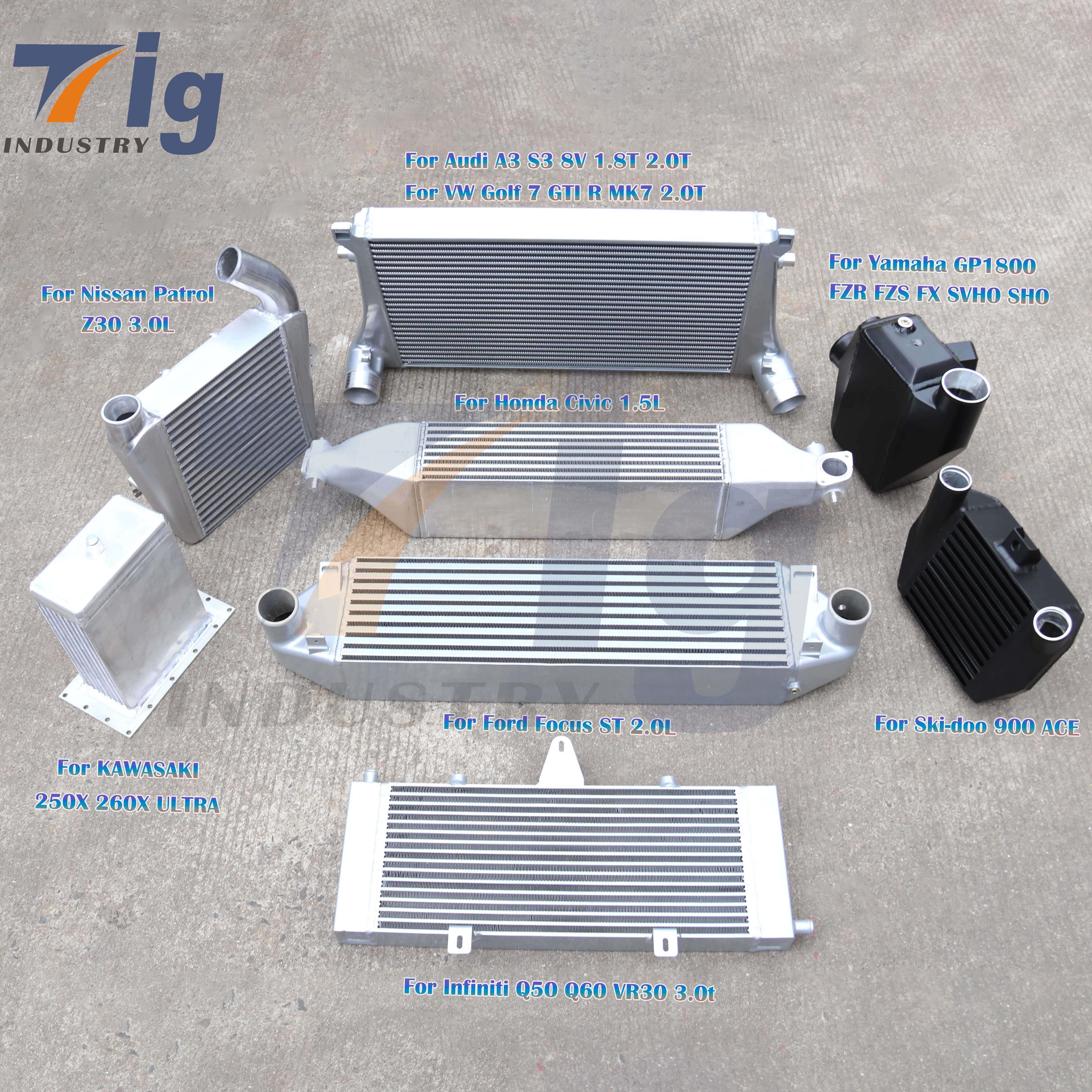 Custom intercooler For Ford Focus ST/Honda Civic/YAMAHA FX-SVHO/Skidoo 900 ACE/Porsche 911 991