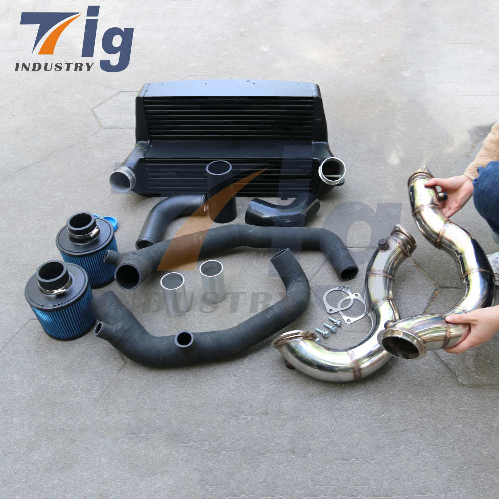 For BMW E82 E90 E92 E93 135i 335i N54 N55 Exhaust Downpipe+intercooler+air intake kit